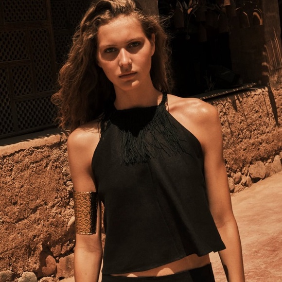 ZARA LINEN HALTER TOP SIZE S - Picture 2 of 6